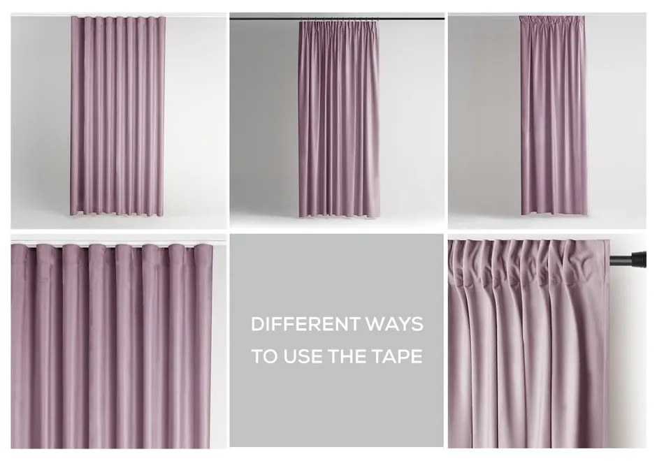 Svetloružový zamatový dimout záves 140x270 cm Pleat – Restilo