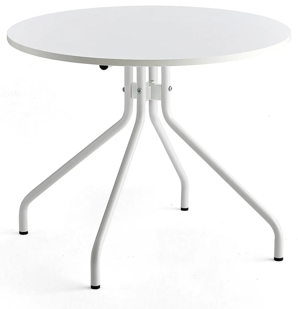 Stôl AROUND, Ø 900 mm, biela, biela