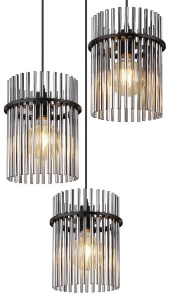 Globo 15698-3HR - Luster na lanku GORLEY 3xE27/60W/230V pr. 47 cm čierna