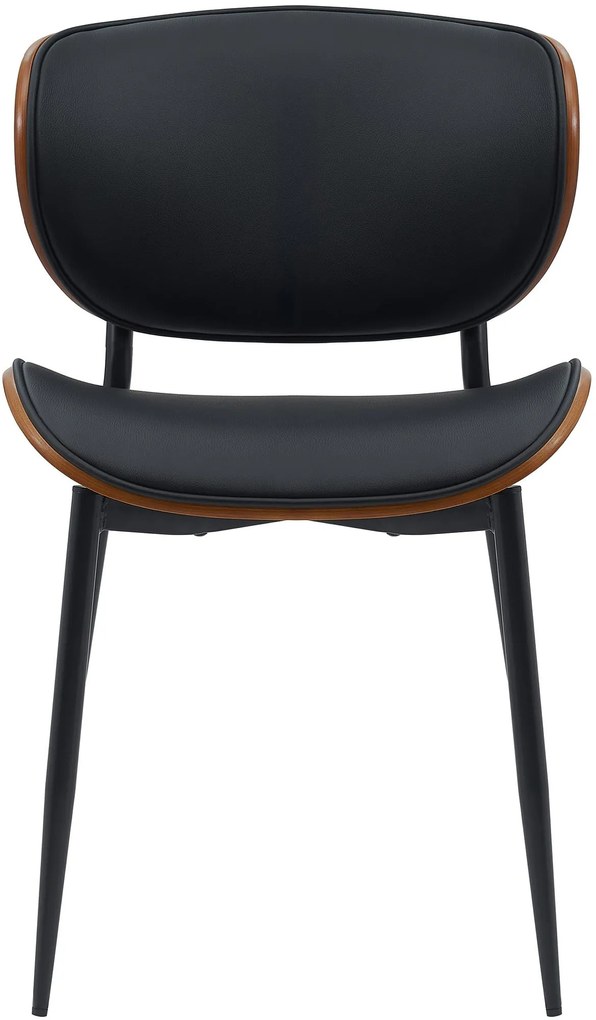 Stolička Enid - koženka - Orech / Čierna