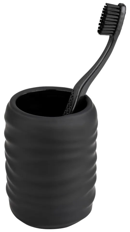 Čierny keramický téglik na zubné kefky Illana – Wenko