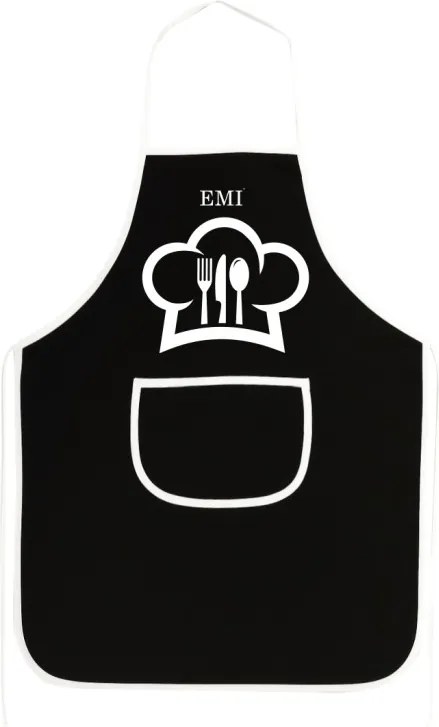Kuchynská zástera Chef EMI, čierna