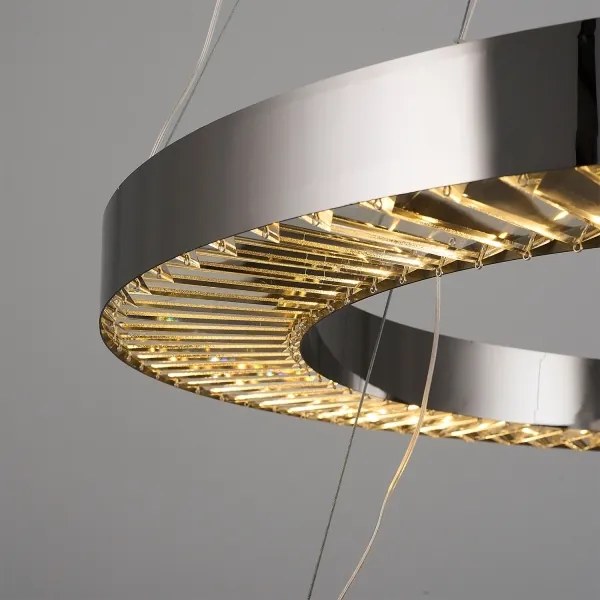 Závesný LED luster JESI LED/140W/230V 3000K, priemer 100 cm, strieborný