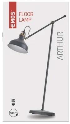 Stojací lampa ARTHUR 150 cm tmavě šedá