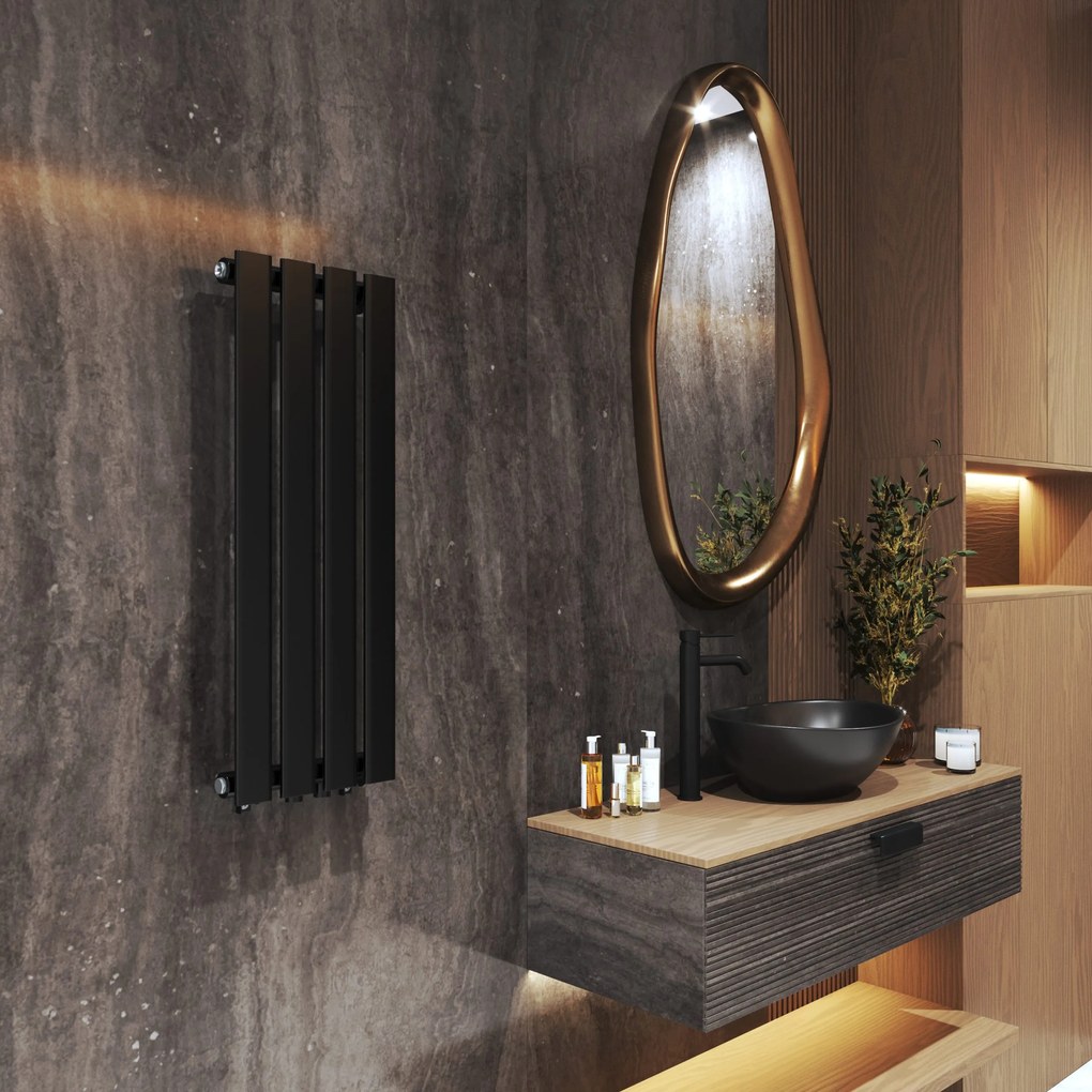 Gamma Vertical, vykurovacie teleso 296x800 mm, 278 W, čierna matná, GMA-VERT-800296-BK