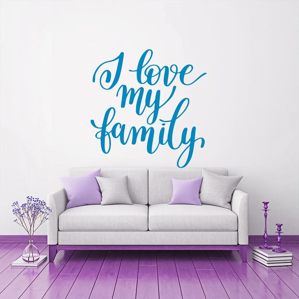 Veselá Stena Samolepka I love my family Farba: oranžová, Veľkosť: 80 x 82 cm