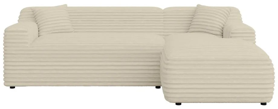 Béžová menčestrová rohová pohovka (pravý roh/s leňoškou) Martin – Ropez