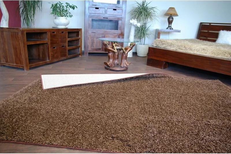 Kusový koberec SHAGGY Izebelie 5cm hnedý