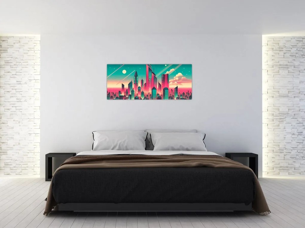 Obraz – Veľkomesto v pop-art štýle (120x50 cm)
