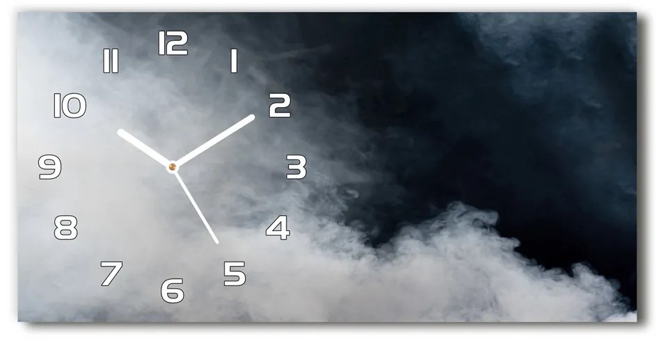 Moderné sklenené hodiny na stenu Biely dym pl_zsp_60x30_f_31357188