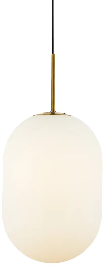 Závesné svietidlo Alias, 1x biele sklenené tienidlo, (fi 24cm), g