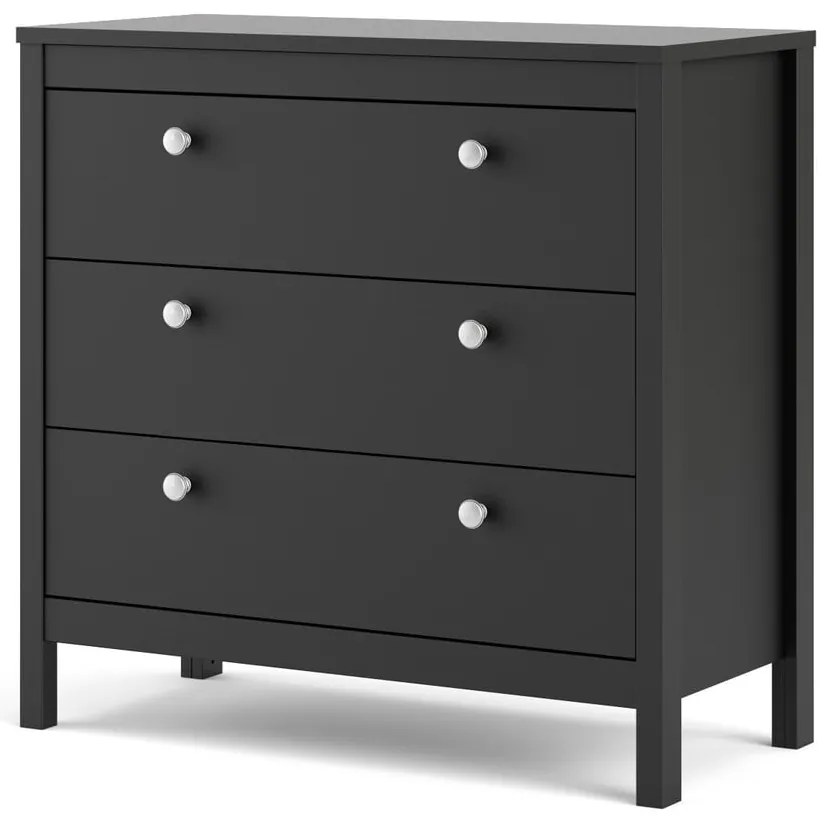 Čierna nízka komoda 82x80 cm Madrid – Tvilum