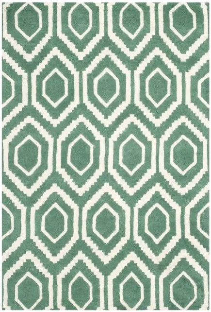 Zelený vlnený koberec Essex 121 × 182 cm