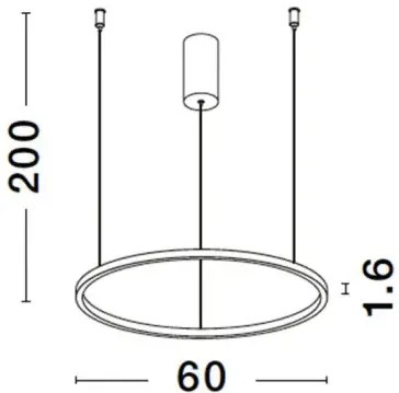 LED luster Tarquin 60 Strieborná