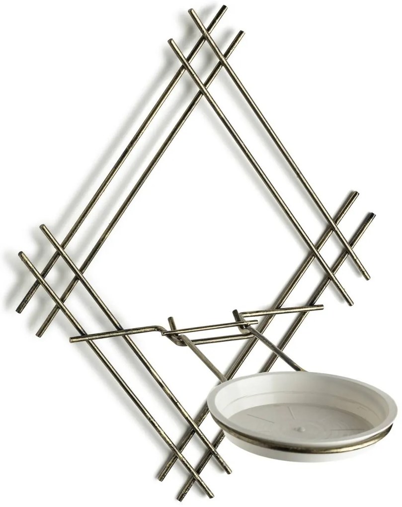 NÁSTENNÝ DRŽIAK NA KVETINÁČ EVELIN 41X31X26 CM ZLATÁ