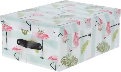 Koopman Dekoračný úložný box Flamingo, zelená