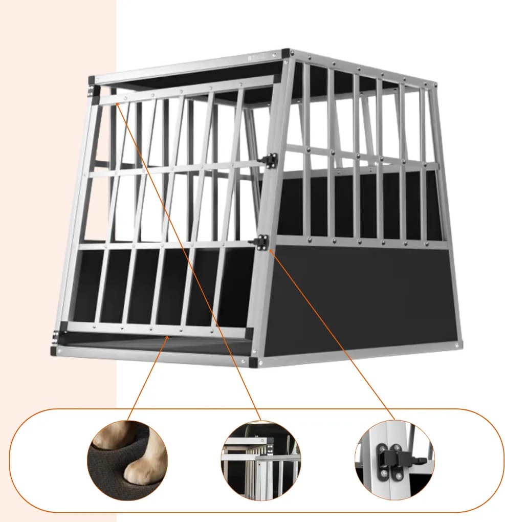 Prepravka pre psa BRUNO, 66x90x72cm, strieborná/čierna Jurhan