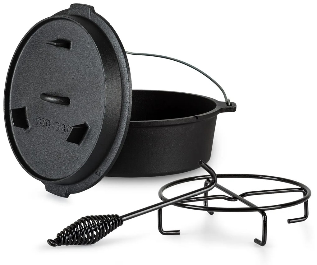 Klarstein Guernsey, prémiový liatinový hrniec, 9.0 barbecue hrniec, liatina, žíhaný, veľkosť L/9 l
