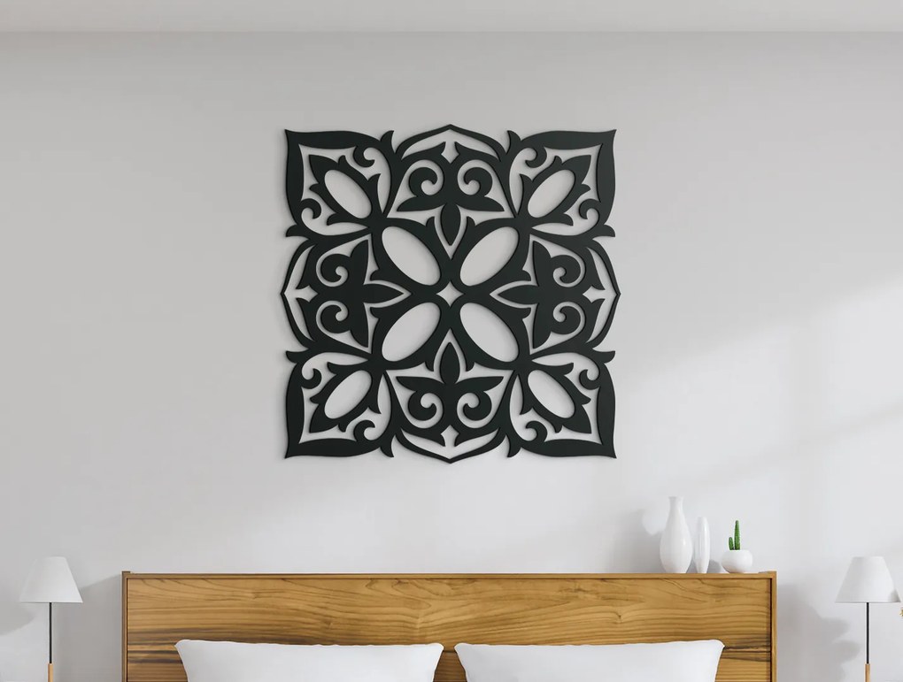 drevko Drevená Mandala Prepojenie Rozmer obrazu: 32,5 x 32,5 cm, Farba dekorácie: Čierna