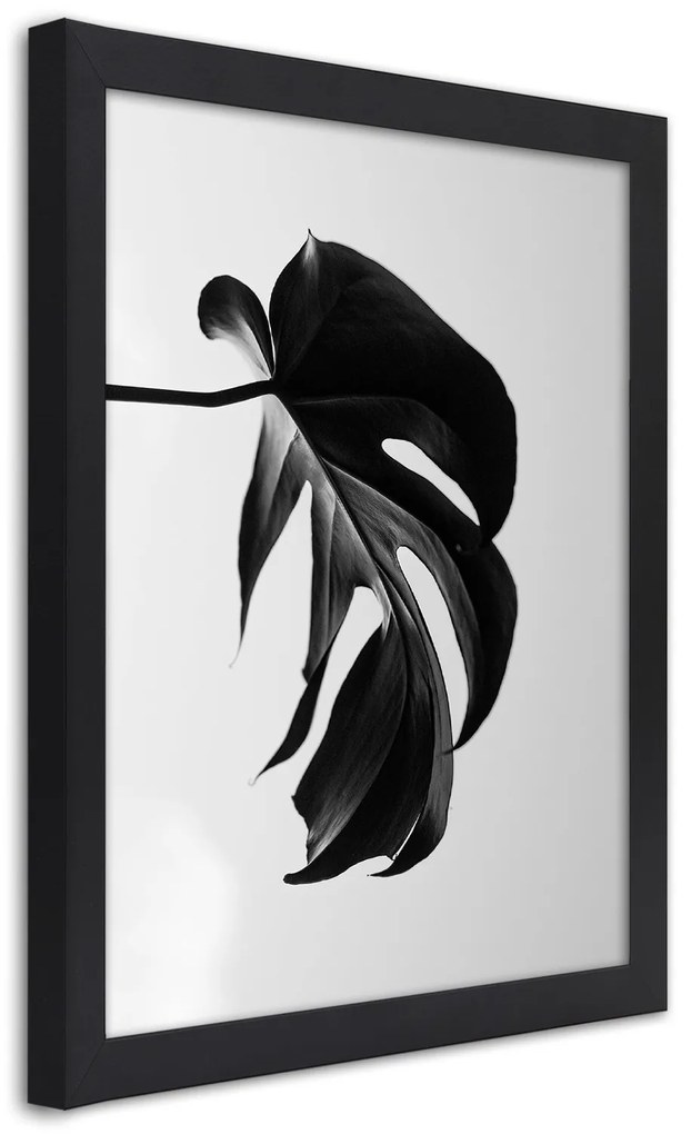Gario Plagát Čierna a biela monstera list Farba rámu: Bez rámu, Rozmery: 20 x 30 cm
