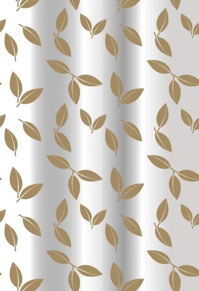 Erga Peva, sprchový záves 180x200cm, polyester, biela-zlatá vzor Madison, ERG-08175