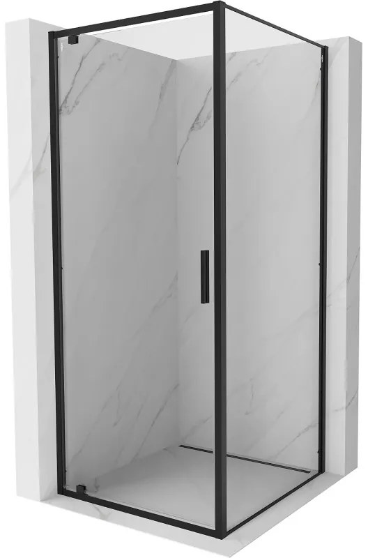 Mexen Exo, sprchovací kút s krídlovými dverami 95 x 95 cm, 6mm číre sklo, čierny profil, 8181-095-095-70-00