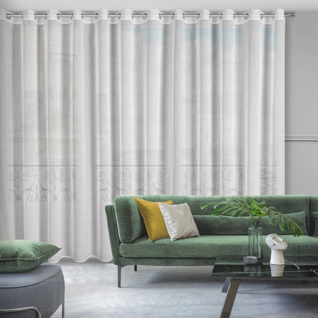 ZÁCLONA NA KRÚŽKOCH MARGO 300X250 CM BIELA