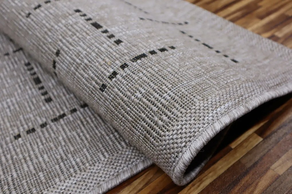 Devos Caby (DC Carpets), Kusový koberec FLOORLUX Silver / Black 20008 Spoltex – na von aj na doma, 120x170, šedá, chodba / predsieň