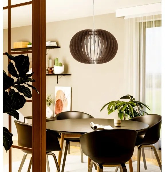 Eglo 95026 - Závesný luster na lanku STELLATO 1xE27/60W/230V pr. 70 cm hnedý