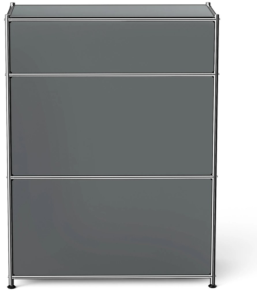 Komoda Kovová komoda »CN3« so zásuvkou a výklopnými priečinkami, sivá