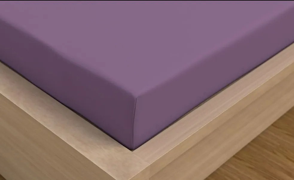 Saténové prestieradlo s gumou fialové 80x200 cm