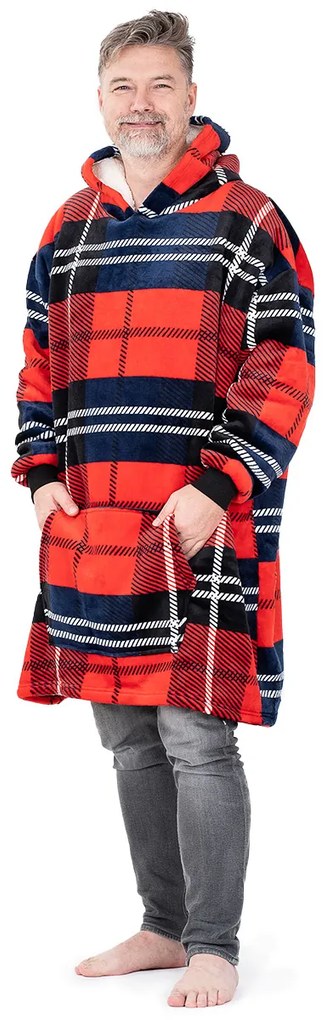 4Home Baránková mikina mikroplyš Kocka, uni L - pánske