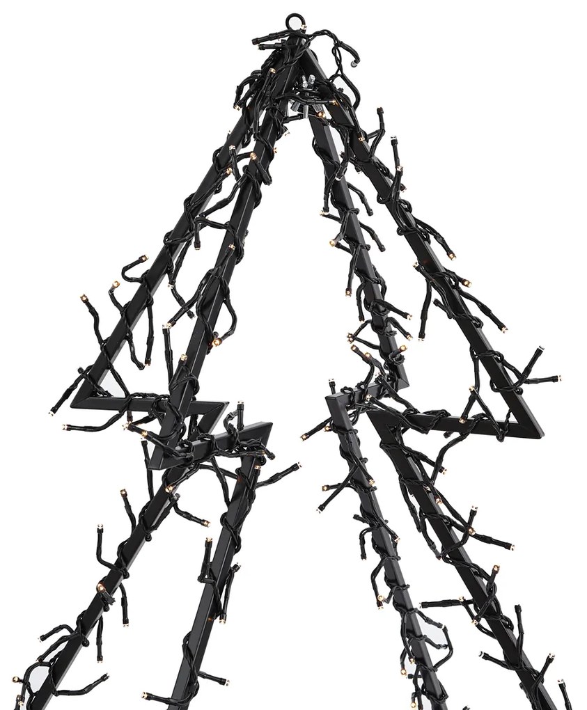 Vianočný stromček čierny vrátane LED IP44 - Brilli