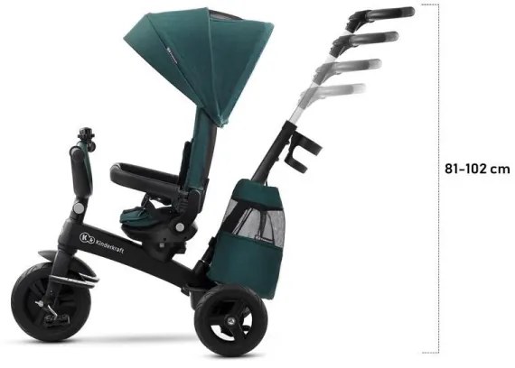 KINDERKRAFT - Detská trojkolka 5v1 EASYTWIST šedá/čierna