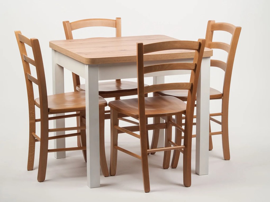 Stima Stôl TOP variant Vyberte odtieň ->: Dub Wotan, Vybetre odtieň podnože ->: Biela, Vyberte rozmer ->: 80 x 80 + 50 cm