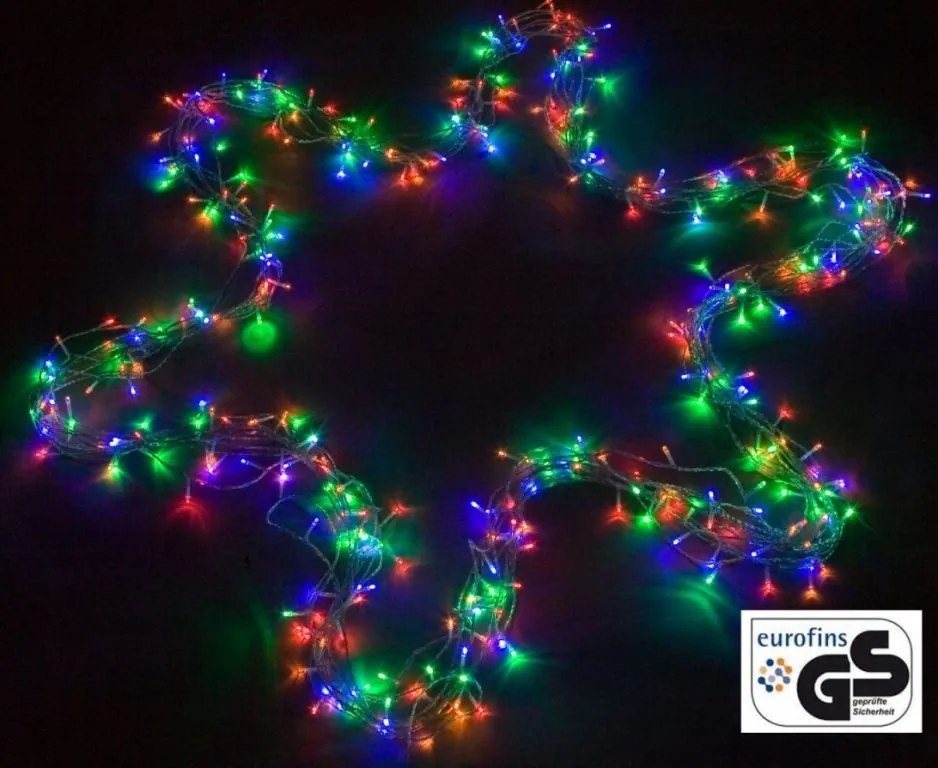 VOLTRONIC Vianočná reťaz 60 m, 600 LED, farebná
