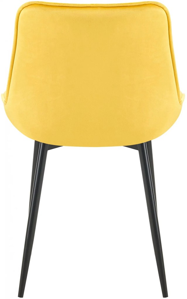 Jedálenská stolička Wallace - zamat - Žltá