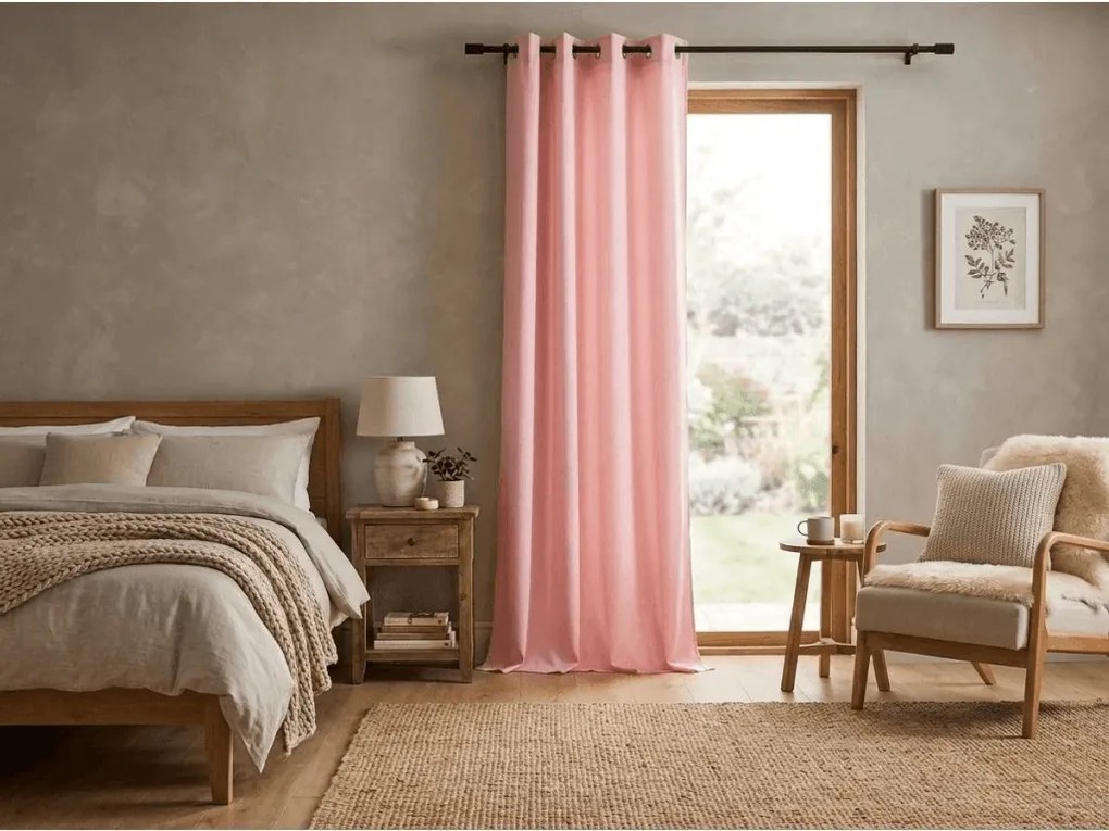 Záves OXFORD LIGHT 140x250 cm, ružový Zavesenie: Riasiaca páska