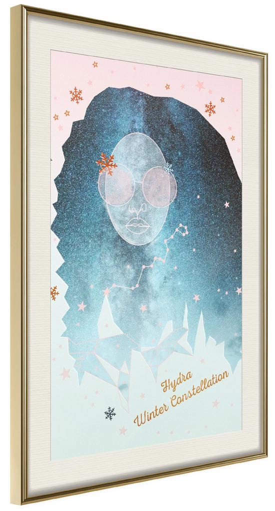 Artgeist Plagát - Hydra Winter Constellation [Poster] Veľkosť: 20x30, Verzia: Zlatý rám s passe-partout