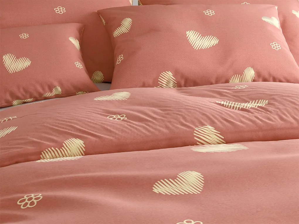 Obliečky z mikrovlákna ORANGE HEART, ružové Rozmer obliečky: 70 x 90 cm | 140 x 200 cm