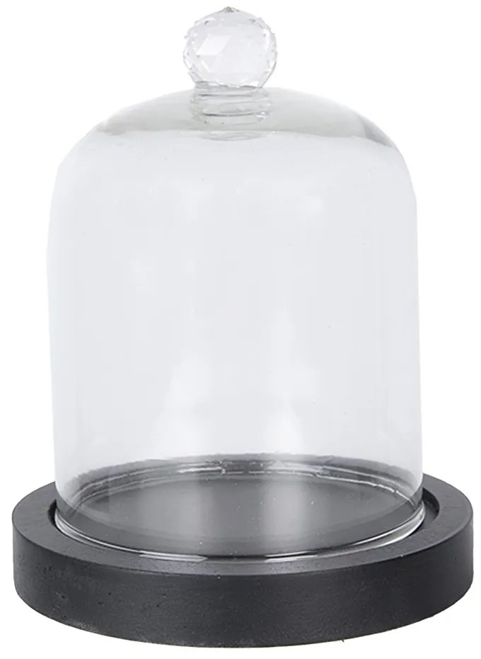 Skleněná clona černá 10x14 cm - Ř 10x12 cm