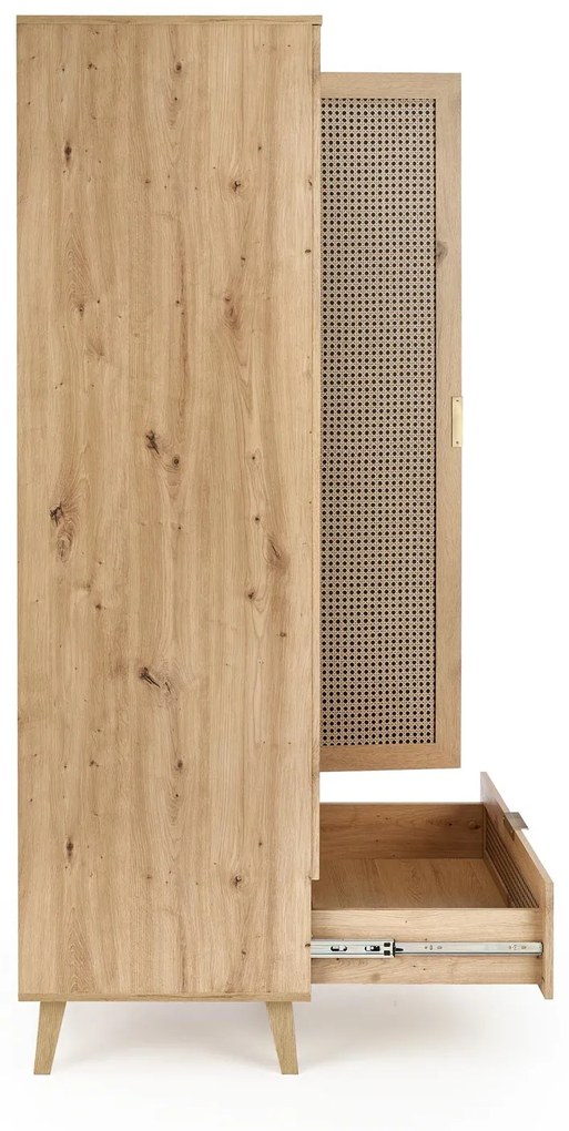Šatní skříň Borneo K 80 cm dub artisan/černá