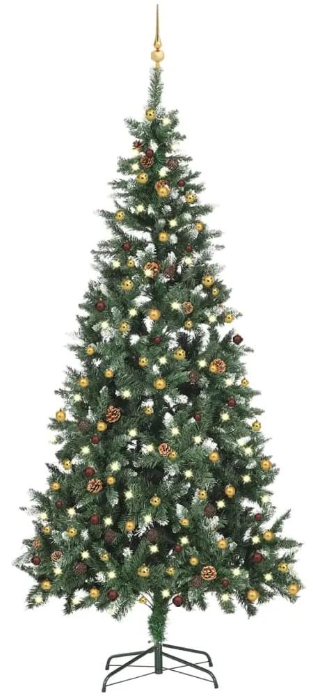 Umelý vianočný stromček s LED a súpravou gulí 210 cm 3077801