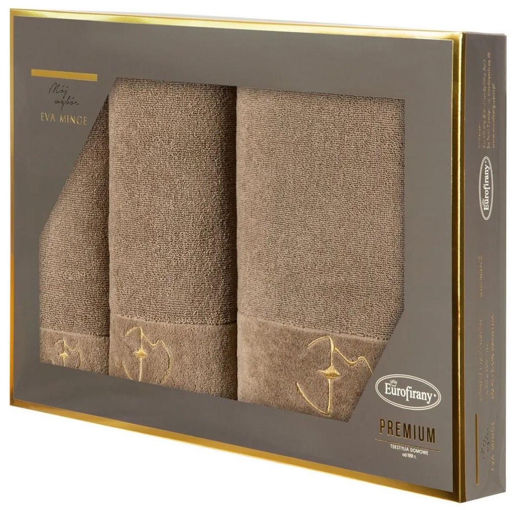 FROTÉ UTERÁK EVA MINGE GAJA SADA 1KS 30X50 CM, 1KS 50X90 CM, 1KS 70X140 CM BÉŽOVÁ