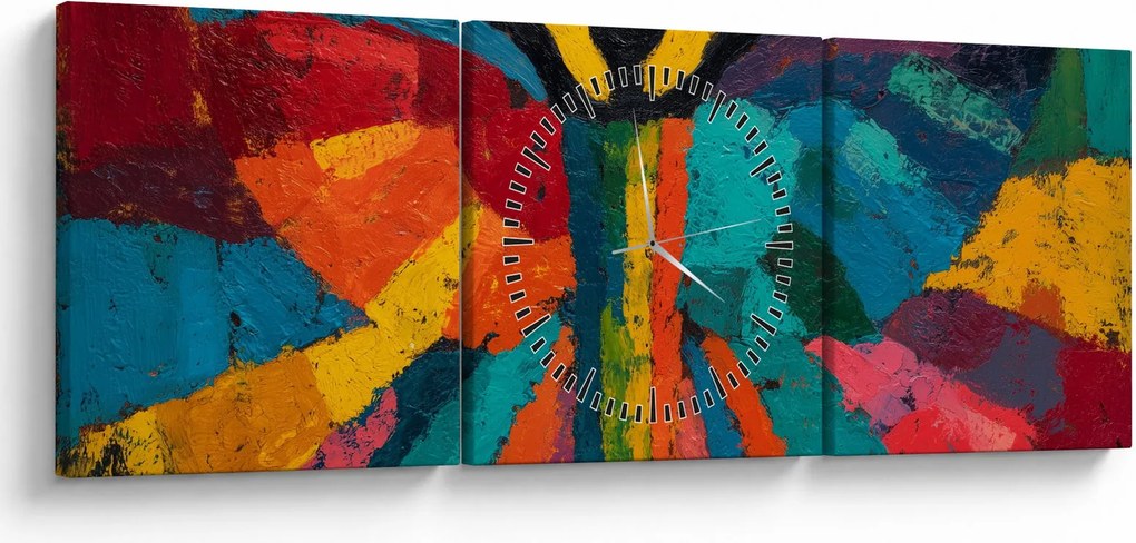 Obraz - Maľovaný anjel (s hodinami) (90x30 cm)