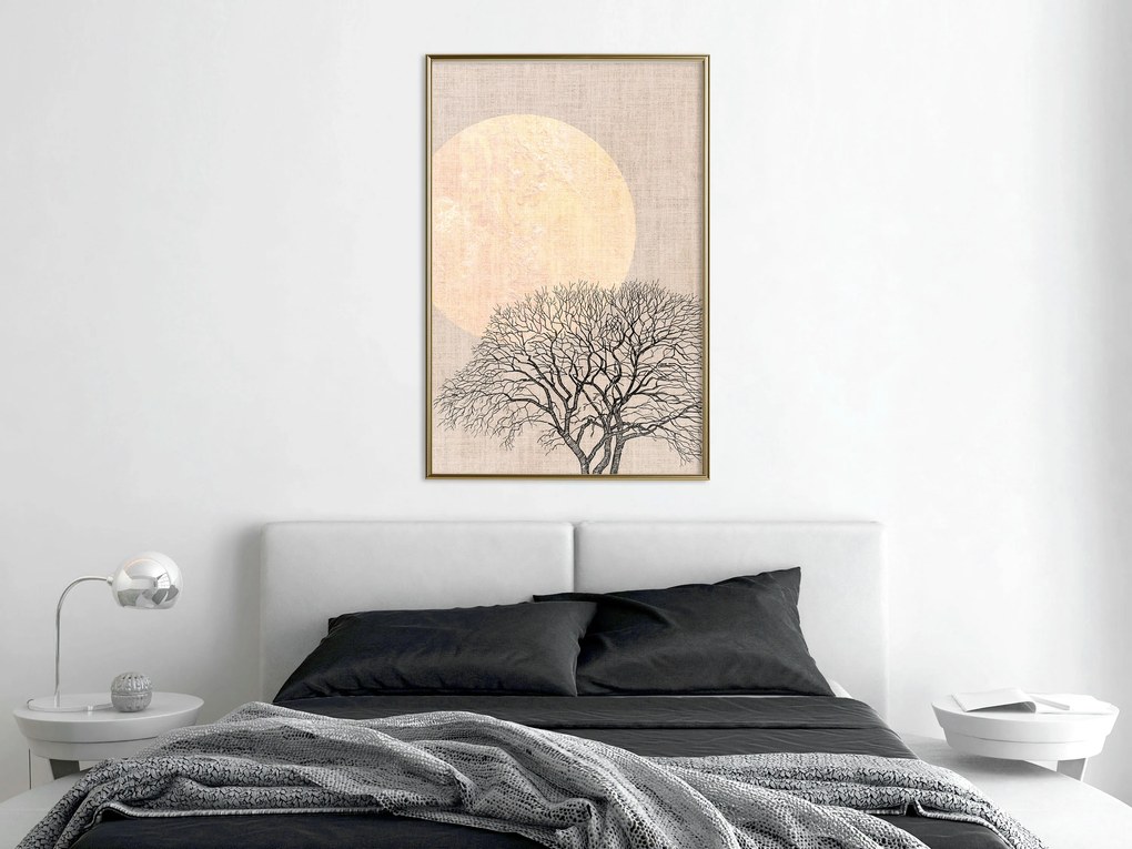 Artgeist Plagát - Morning Full Moon [Poster] Veľkosť: 20x30, Verzia: Čierny rám