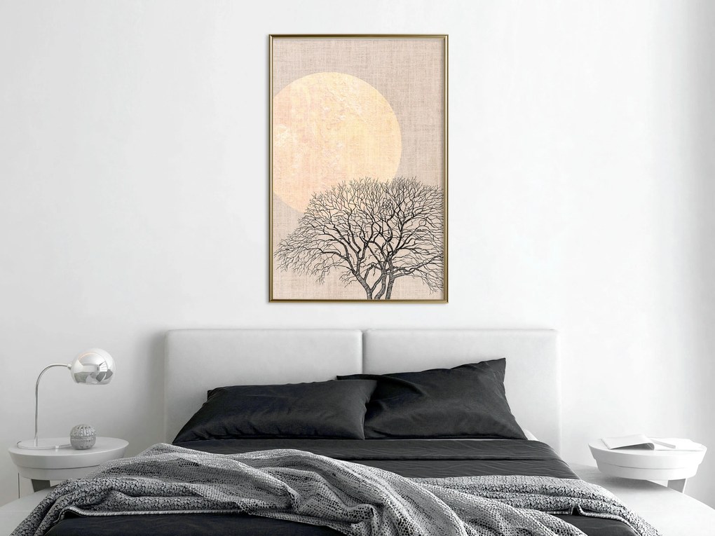 Artgeist Plagát - Morning Full Moon [Poster] Veľkosť: 40x60, Verzia: Zlatý rám