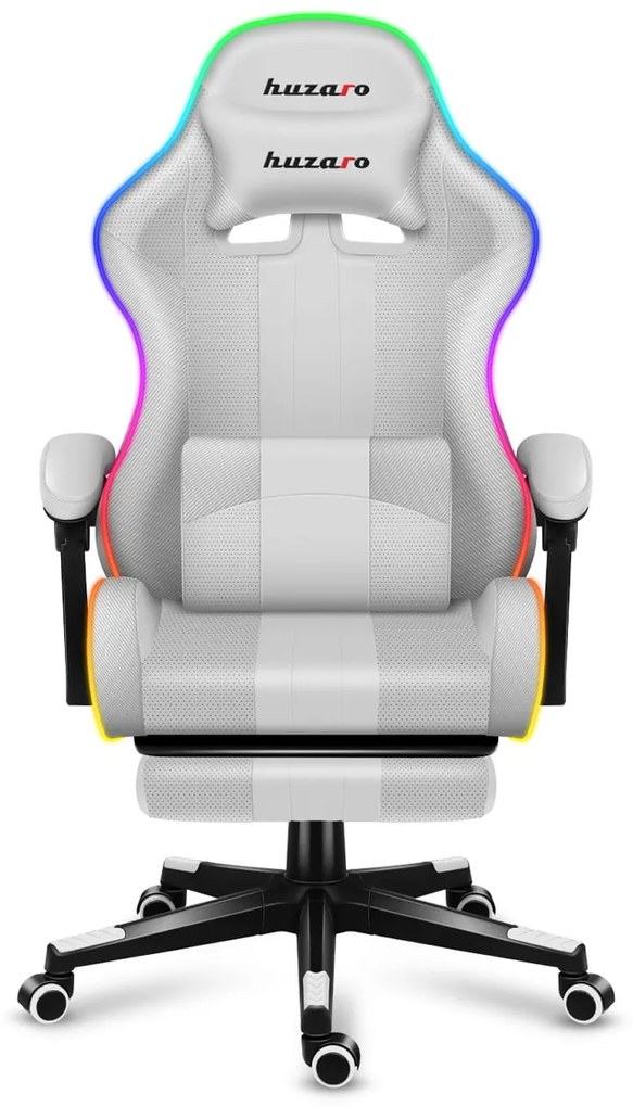Herná stolička HUZARO FORCE 4.7 WHITE RGB