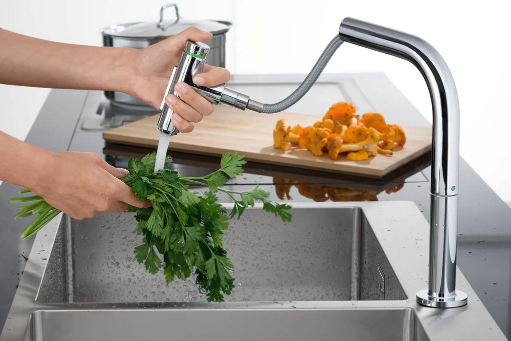 Hansgrohe M71, drezová batéria M7120-H200 s výsuvnou spŕškou, 2-otvorová inštalácia, sBOX, chrómová, HAN-73818000
