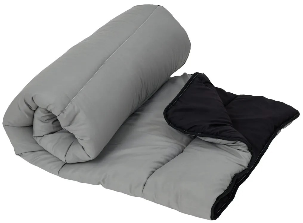 Celoročná prešívaná prikrývka 140x200 cm z dutého vlákna, čierna